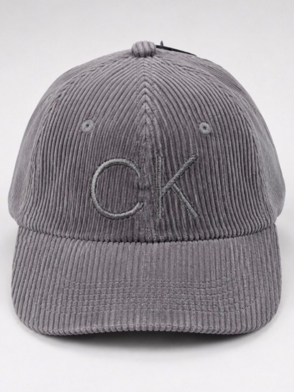 Calvin Klein CK 100% cotton corduroy baseball hat in grey one size NWT